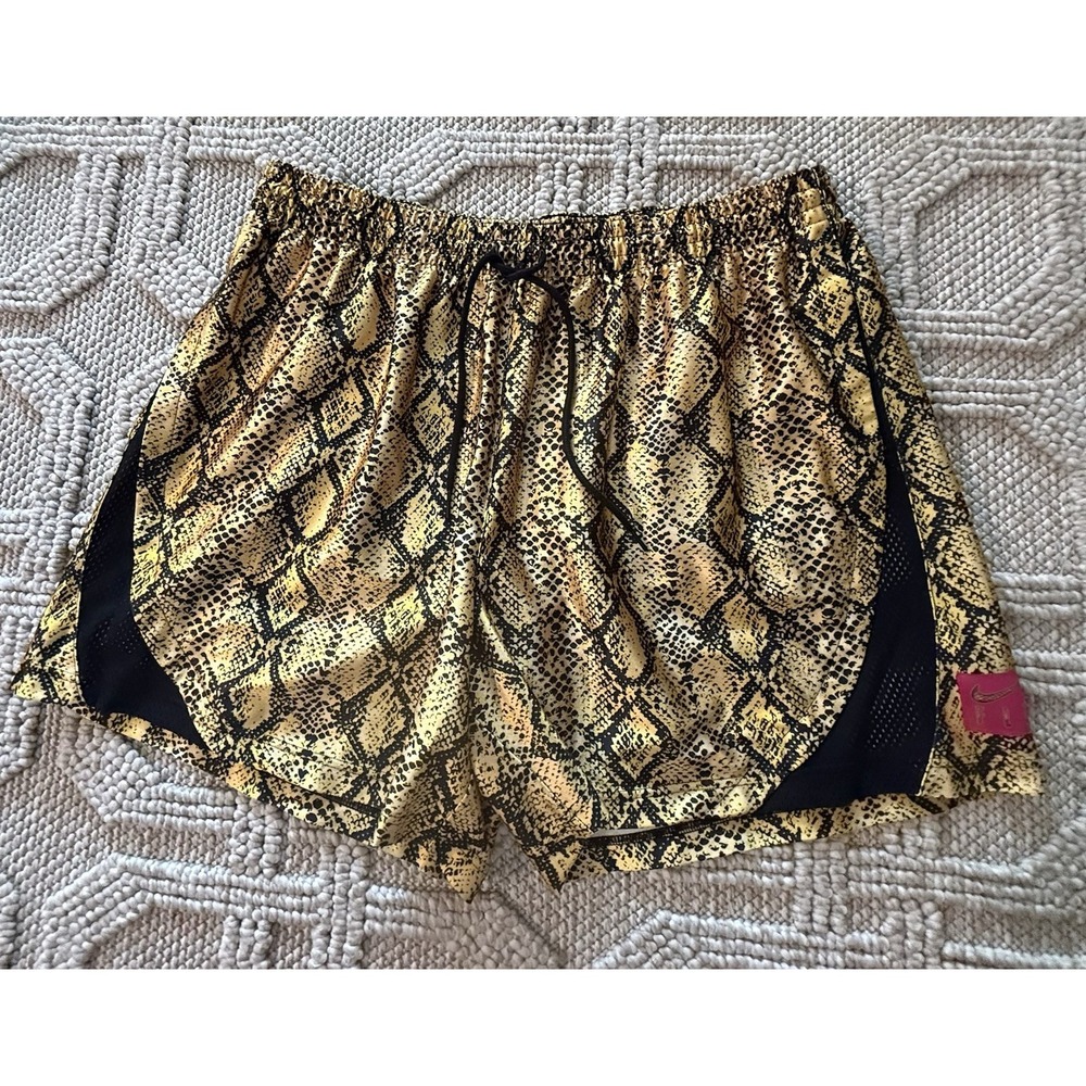 Nike Rebel Fly Basketball Shorts Dri-FIT Gold Snake Print Women XXL NEW w/ Tags!